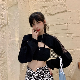 🌟 พร้อมส่ง🌟 เสื้อครอป เสื้อเอวลอย แนวสตรีทฮิปฮอป💘