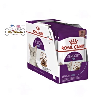 Royal Canin SENSORY FEEL Pouch Gravy (85gx12ซอง) อาหารเปียกแมวโตช่างเลือก กระตุ้นการกินด้วยเนื้อสัมผัส