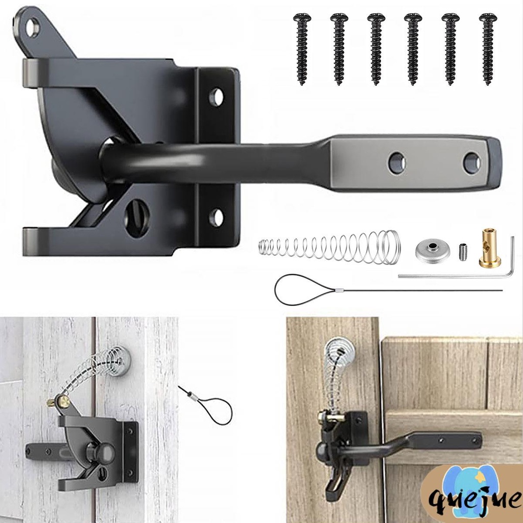 Self-locking Gate Latch เหล็กคาร์บอนโพสต์ติดตั้งรั้วประตู Latch Heavy Duty อัตโนมัติ Gravity Lever ล็อครั้ว Latch SHOPQJC4673