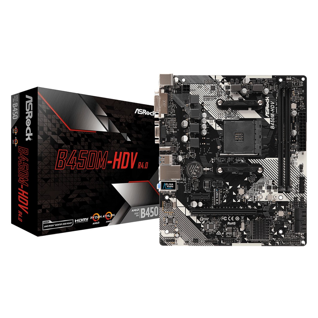 MAINBOARD (เมนบอร์ด) AM4 ASROCK B450M-HDV R4.0 Warranty 3 - y