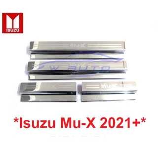 ชายบันไดประตู สคัพเพลท Isuzu MUX mu-x 2021 2022 2023 สแตนเลสสตีล อีซูซุ มิวเอ็กซ์ คิ้วกันรอยขอบประตู ชายบันได สคัพเพลท