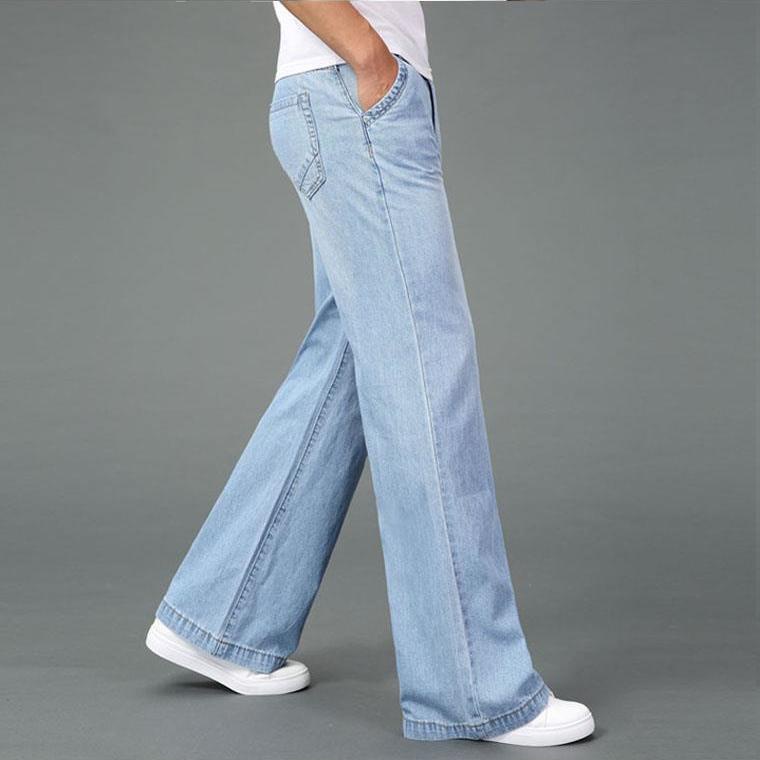 Seluar Flared Seluar Jeans Longgar Baru Lelaki S Pinggang Tinggi Micro ...