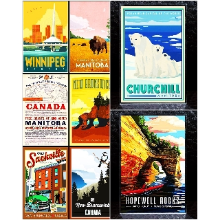 แม่เหล็กติดตู้เย็น แมนิโทบา นิวบรันสวิก แคนนาดา อะครีลิค 2×3 นิ้ว Acrylic Fridge Magnet Canada Manitoba Brunswick 2x3"