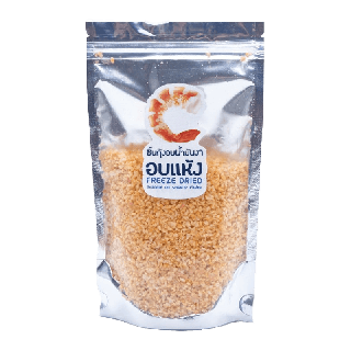 PFS ชิ้นกุ้งอบน้ำมันงาอบแห้ง FREEZE DRIED SESAME OIL SHRIMP FLAKE ขนาด 100 กรัม