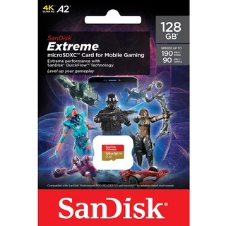 SANDISK EXTREME Micro SD Card 256GB 128GB 64GB SDXC A2 U3 R/W 190/90mb/s* (SDSQXAV) Nintendo Switch