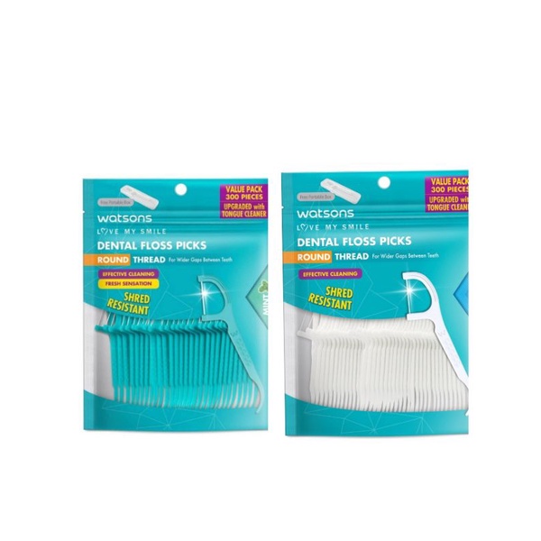 จัดส่งไว!!! ราคาโปร ไหมขัดฟัน วัตสัน ไหมมิ้นต์ 300ชิ้น watsons watson