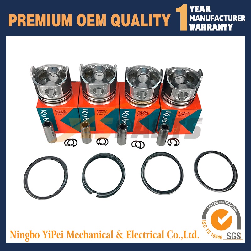 4 set STD Piston & Piston Ring 78mm for KUBOTA V1505