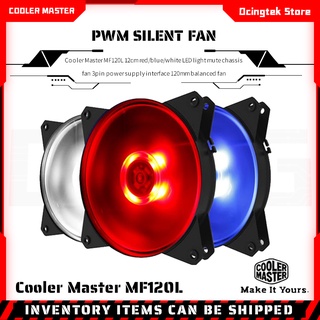 Cooler Master MF120L พัดลมระบายความร้อน ไฟ LED 3pin อินเตอร์เฟซ 120 มม. 12 ซม. สีแดง ฟ้า ขาว