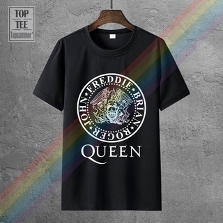 ขายดี เสื้อยืดลําลอง แขนสั้น พิมพ์ลายโลโก้ Queen Freddie Mercury Music สไตล์วินเทจ สําหรับผู้ชาย DGnfkc32AKkbfj09สามารถป