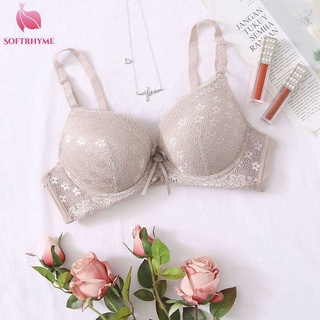 Softrhyme ชุดชั้นใน บราดันทรง คอวีลึก แต่งลูกไม้ เซ็กซี่ คัพ C 38C 40C 42C 44C