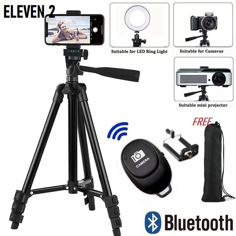 Kaki Tripod Aloi Aluminium 100cm Dengan Alat Kawalan Jauh untuk Telefon Pintar / DSLR / Kamera Video