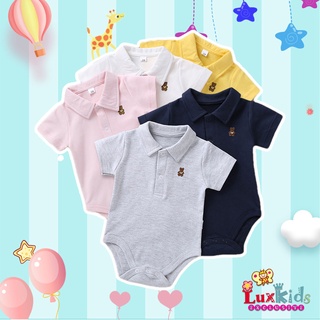 เสื้อผ้าเด็กอ่อน เสื้อผ้าเด็กแรกเกิด Newnorn Baby Romper 0-12m Baby One Piece Jumpsuit Candy Color Short Sleeve Infant Baby Polo Cotton BodySuit