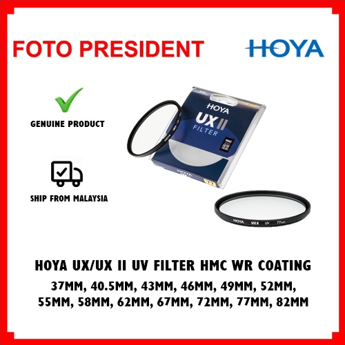 HOYA UX UV SLIM FRAME (HMC) (WR COATING) FILTER (37mm/40.5mm/43mm/46mm/49mm/52mm/55mm/58mm/62mm/67mm