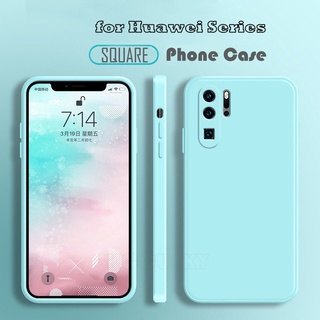 เคสโทรศัพท์ซิลิโคนเหลว ทรงสี่เหลี่ยม สําหรับ Huawei P20 P30 Pro P30Lite