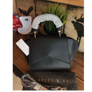 CHARLES &amp; KEITH GEOMETRIC STRUCTURED CITY BAG