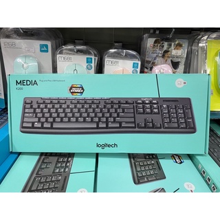 LOGITECH KEYBOARD รุ่น K200 ตัวอักษรพิมษ์ไทย/อังกฤษ(BLACK)รับประกันศูนย์ synnex 3 ปี(สามารถออกใบกำกับภาษีได้)