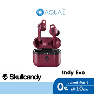 Skullcandy Indy Evo True Wireless Earbuds หูฟังสอดหู ไร้สาย สีแดง Deep Red แทนเหงื่อกันเหงื่อ หูฟังบลูทูธไร้สาย