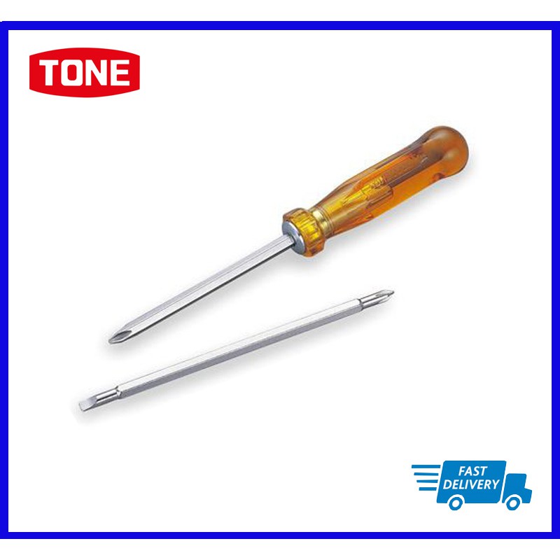 Tone Specialized Car Equipment Screwdriver CD-12 ไขควงสองหัวแกนทะลุ (ยาว)  (-0.6x4.5 mm.+No.1 mm. / 
