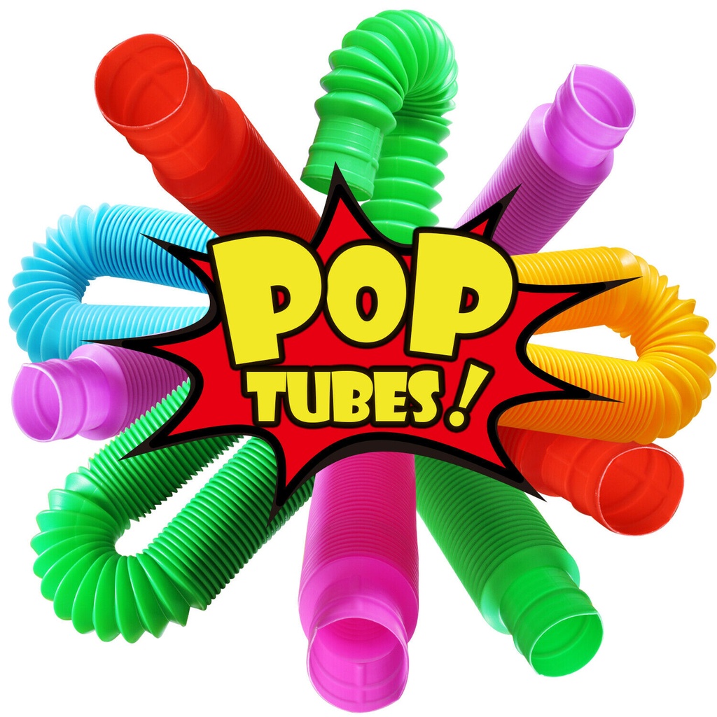 ของเล่น Fidget Pop Tube 10 แพ็คช่วยบรรเทาความเครียด
