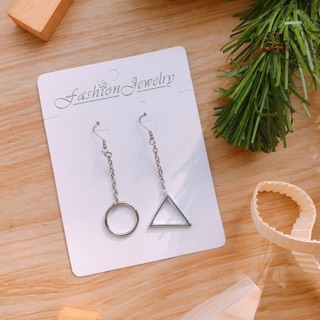 ต่างหูวงกลมและสามเหลี่ยม ใส่แบบชิคๆ😋(Earings circle triangle)