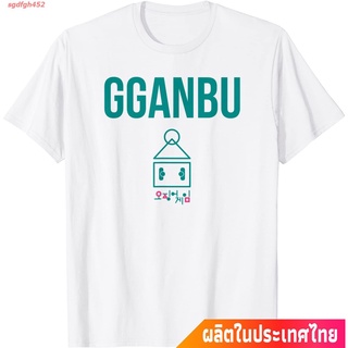 เกาหลีใต้ เกมปลาหมึก บล็อคเฮด นรก ชายร่ม โลกที่เท่าเทียมกัน วีไอพี Squid Game GGANBU Logo T-Shirt คอกลม แฟชั่น