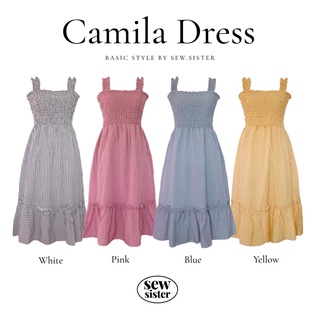 Camila dress เดรส4ส่วนลายตารางน่ารักๆ มี 4 สี ทรงสวย มีซับใน