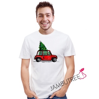 เสื้อยืดผ้าฝ้าย เสื้อยืดคริสต์มาสJambutree Funny Merry Christmas Party Celebration Christmas Tree Unisex Graphic T-Shirt