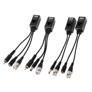 1 คู่ bnc to rj45 passive video power+เครื่องส่งสัญญาณเสียง balun สําหรับกล้องวงจรปิด