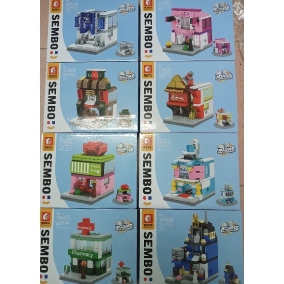 (set8กล่อง) เลโก้บล็อคร้านค้า lego block sembo  71-91pcs