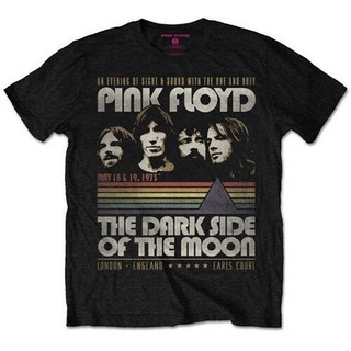 T-shirt  เสื้อยืด ลาย Pink Floyd สีดําเข้ม สไตล์วินเทจ คลาสสิก สําหรับผู้ชายS-5XL