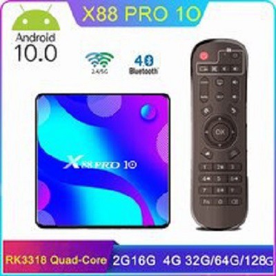 X88 PRO 10 กล่องแอนดรอยกล่อง 2020 TV BOX Android 10.0 TV BOX Rockchip RK3318 4GB 32GB 64GB 6K TVBOX