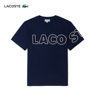 เสื้อยืดแขนสั้นลําลอง คอกลม พิมพ์ลายโลโก้ตัวอักษร TEE Lacostes ขนาดใหญ่ แฟชั่นสําหรับผู้ชาย และผู้หญิง