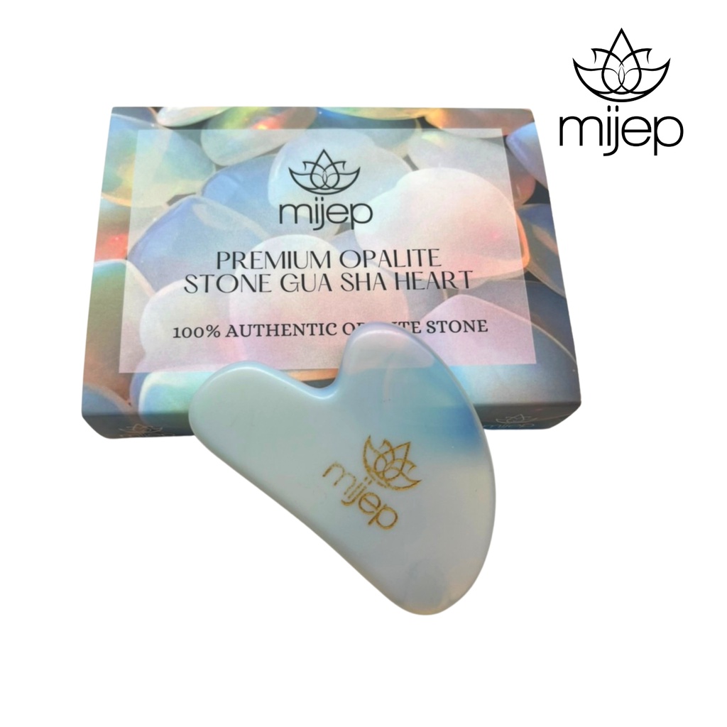 MIJEP Opalite กัวซานวดหน้า Gua Sha - (Heart Shape) 100% Pure Opalite Facial GuaSha
