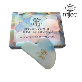 MIJEP Opalite กัวซานวดหน้า Gua Sha - (Heart Shape) 100% Pure Opalite Facial GuaSha, Face Massager Tool.