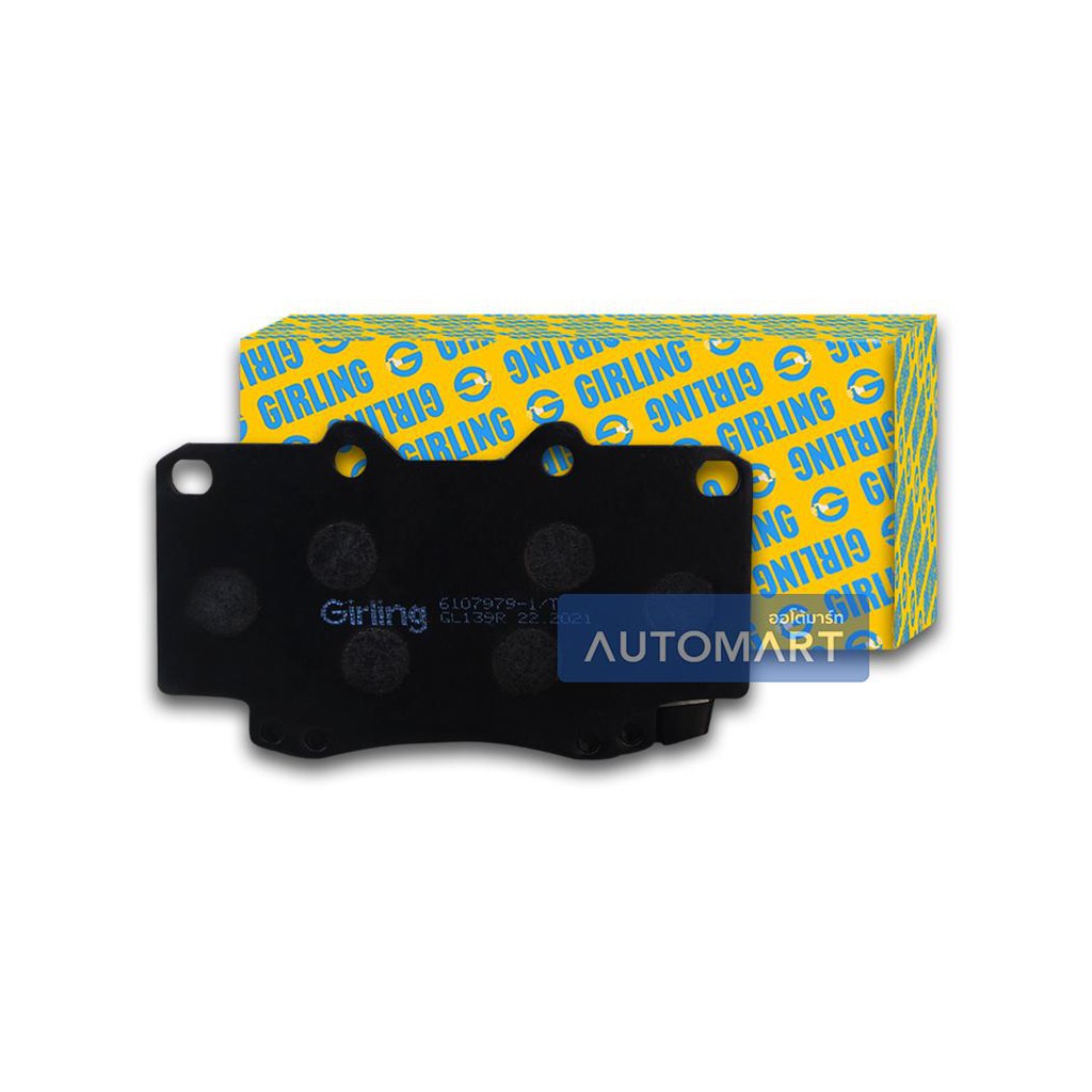 GIRLING ผ้าเบรกหน้า TOYOTA TIGER 4WD '99-'04 3.0 6107979-1/T (จำนวน 1 ชุด)