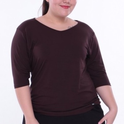 (ยืดแขนสามส่วน XXL)  แบรนด์CHOTYSHOP ⭐️⭐️ เสื้อสาวอวบ  เสื้อยืดแขน 3 ส่วนไซส์พิเศษ 