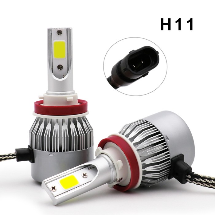 เนื้อหา 2 ชิ้น H11 C6 LED 36 W COB ไฟรถจักรยานยนต์รถยนต์ H11 SOCKET