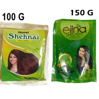 เฮนน่าผง VASMOL SHEHNAI 100 กรัม / ELINA HERBAL HENNA ขนาด 150 กรัม สมุนไพรธรรมชาติ 100% ไม่มีสารเคมีเจือปน สีจะออกน้ำตา