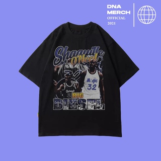 TSHIRTฝ้ายเสื้อยืดลําลอง ผ้าฝ้าย 100% แขนสั้น คอกลม พิมพ์ลาย Shaquille ONeal Big Diesel NBA โอเวอร์ไซซ์ สีดํา พลัสไซซ์