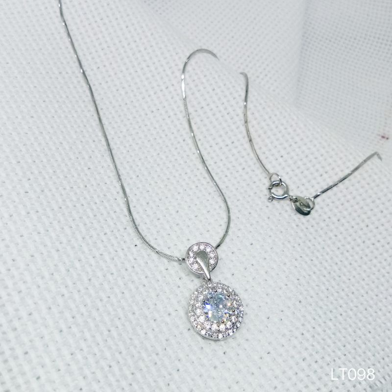 สร้อยคอทรงกลม 2 ชั้นเงิน 925 ชุบทองคําขาว - LT098