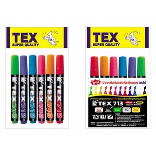 TEX 713 ปากกาไวท์บอร์ดสีสะท้อนแสงแพ็ค 12 (ครบสี)