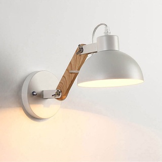 Modern creative wooden LED wall lamp, corridor study bedroom bedside wrought iron telescopic light