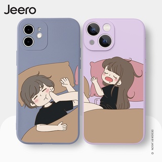 Jeero เคสคู่ คู่รัก กันกระแทกซิลิโคนนุ่มน่ารักตลก เคสโทรศัพท์ สำหรับ ไอโฟน iPhone 15 14 13 12 11 Pro Max SE 2020 X XR XS 8 7 6 6S Plus พลัส HFE573