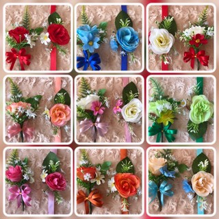 เข็มกลัดดอกไม้ สายรัดข้อมือดอกไม้ ของใช้งานแต่งงาน เพื่อนเจ้…