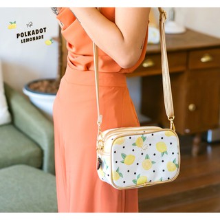 KEPT Mini Buddy Box (20cm) Crossbody Bag ลายPolkadot Lemonade กระเป๋าสะพายข้างทรงกล่องลายPolkadot Lem (Limited Edition)