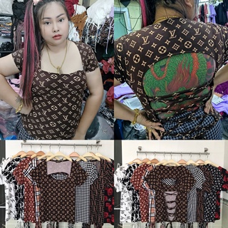 เสื้อผ้าสาวอวบ**ปอแฟชั่น**พร้อมส่งทันที**อก36-46 ยาว24  ขายดีมากๆ ผ้าITY สานหลังแขนสั้นITY