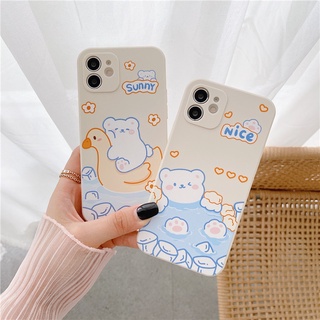 เคสโทรศัพท์มือถือ ซิลิโคนนุ่ม ลายหมีว่ายน้ําน่ารัก สําหรับ HUAWEI P20 P30 lite P40 P50 PRO Nova 3e 3 3i 4 4E 5T 7 se 7i y7 PRO 2019 Y9 prime 2019 Y7A 2020 Y8P Y6S Y9S MATE 20 PRO