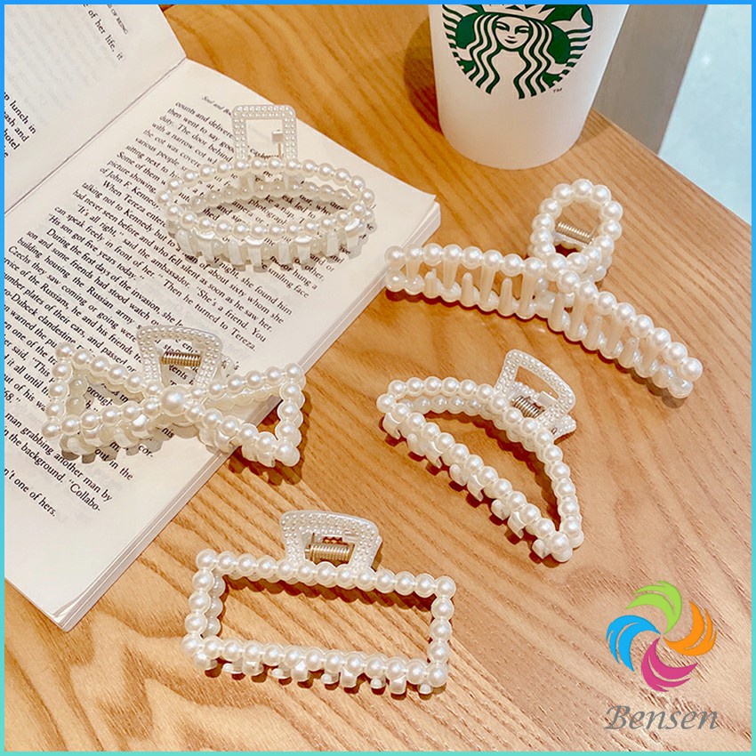 Bensen กิ๊บติดผมประดับไข่มุกเทียม หรูหราและเรียบง่าย เครื่องประดับผม pearl hair clip