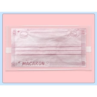 พร้อมส่ง แมสสีพาสเทล แมสผู้ใหญ่สีพาสเทลลายมาการอง (ซีลใส 1:1) แพ็ค (10 ชิ้น/50ชิ้น)