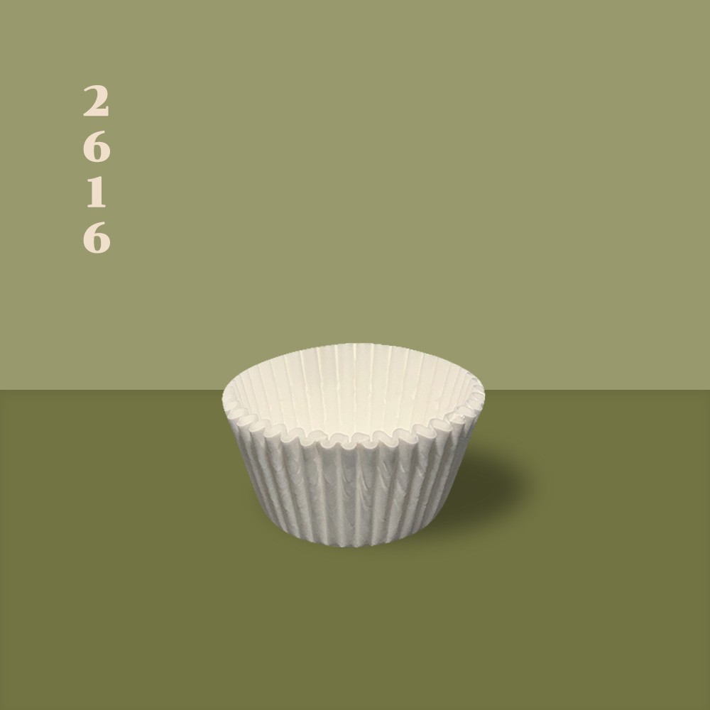 กระทงจีบกระดาษ สีขาว baking cup เบอร์ 2616